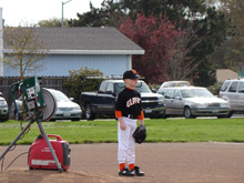 Hunter in the pitcher position