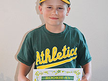 Hunter with his certificate