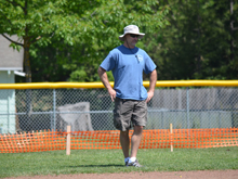 Dave working on the field