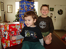 The boys with the presents they chose