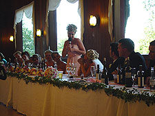 Marie's maid of honor, Jennifer, gives a toast.
