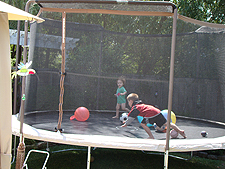 kids on the trampoline