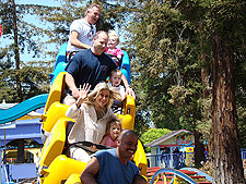 Dave, Hunter, Tanya and Jordan on the Taxi Rollercoaster