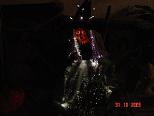 Fiber optic witch in the dark.