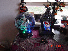 Globe & skeleton lantern