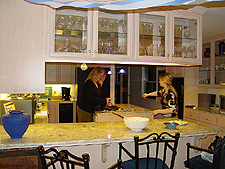 Laurie and Jessica in the kitchen...