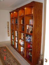 New bookshelves in hallway.