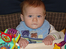 Hunter having lunch.