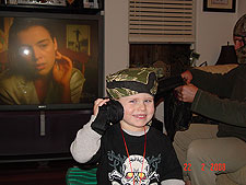 Hunter on the walkie-talkie