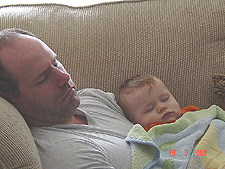 Hunter and daddy napping.