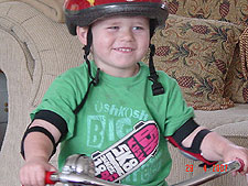 Hunter wants to go for a ride outside.