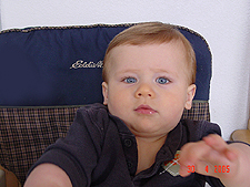 Hunter with his new haircut.