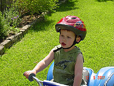 Hunter riding his ATV