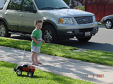 Hunter watches his truck go...