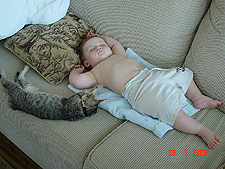 Hunter and baby Allie taking a nap.