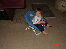 Hunter in his chair.