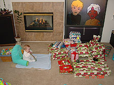 Hunter ready to open his gifts.