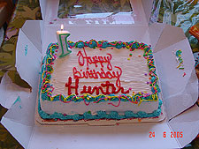 Hunter's ice cream cake.