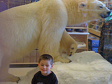 Hunter and a big Polar Bear