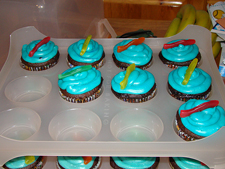Cute pond fish cupcakes Natalie made for Dave's birthday.