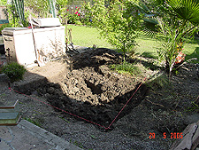 Starting to dig out new pond.