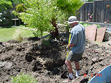 Dave digging out the new pond.