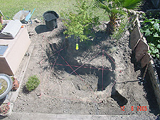 View of new pond layout from bedroom.