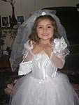 Olivia in her wedding dress