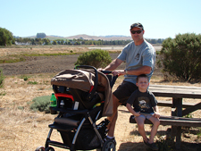 Dave & Hunter with Ryder in the stroller