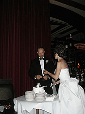 Cutting our cake.