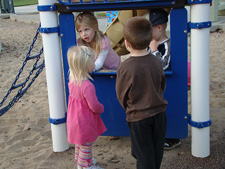 The kids playing ice cream stand