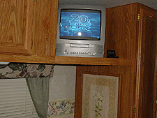 TV in trailer.