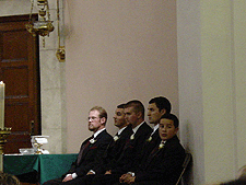The serious groomsmen...