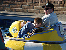 Hunter & Dave on the bumper boats.