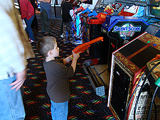 Hunter in the arcade.