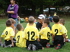 Coach Katherine with the boys