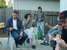The gang in the backyard.