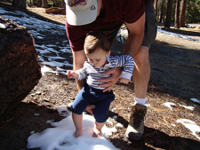 Ryder gets his feet in the snow for the first time.