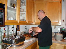 Dave carving the turkey.