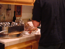 Dave carving the turkey.