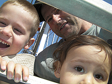 Dave and the boys on the ferris wheel.