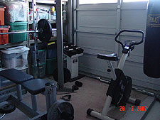 Gym area in garage