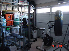 Gym area in garage