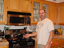 Dave making dinner
