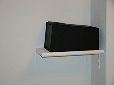 handgun box on newly-painted shelf