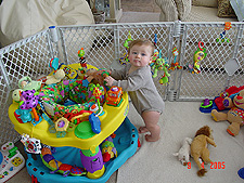 Hunter standing by his saucer.