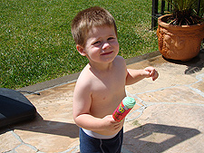 Hunter eating a push-up