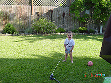 Hunter playing outside