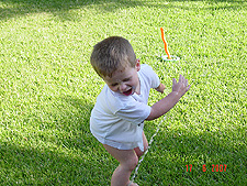 Hunter playing outside