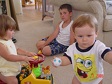 Jordan, Tyler and Hunter with his silly hair...